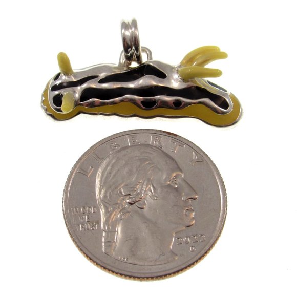 Solid 925 Sterling Silver Nudibranch Sea Life Pendant by Peter Stone Jewelry - Picture 2 of 5
